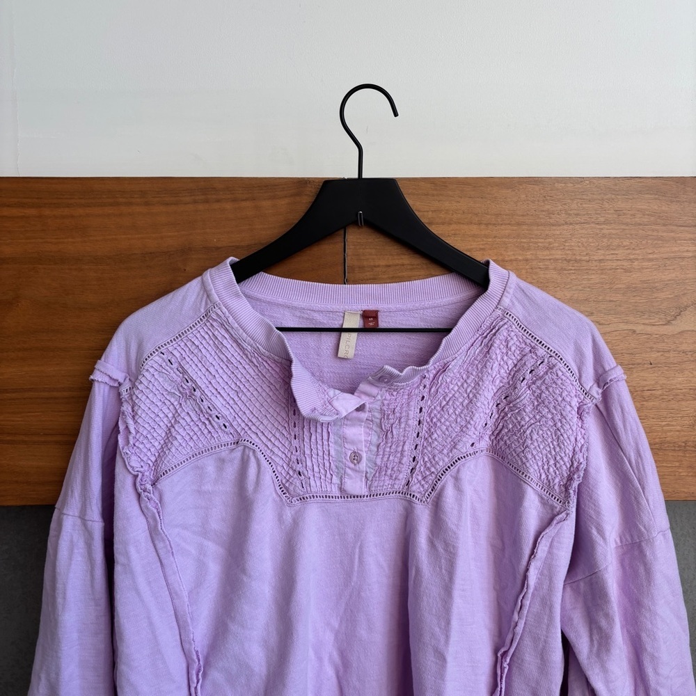Anthropology Pilco PIntuck Pullover In Lavender, Size XS - Picture 5 of 11